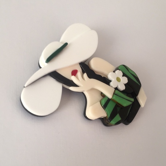 ๐50% OFF/3+...Young Lady in Summer Outfit Brooch (Green/White) - Picture 6 of 13